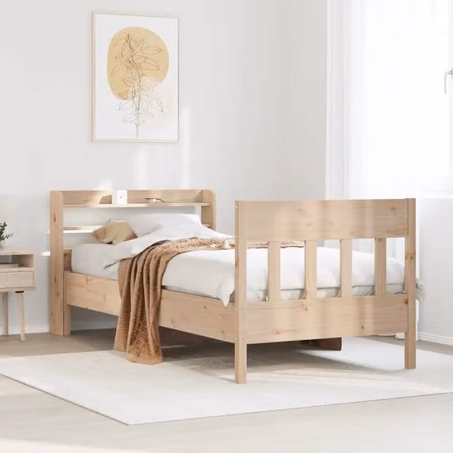 Letto senza Materasso-Struttura Letto 90x200 cm in Legno Massello di Pino 120705