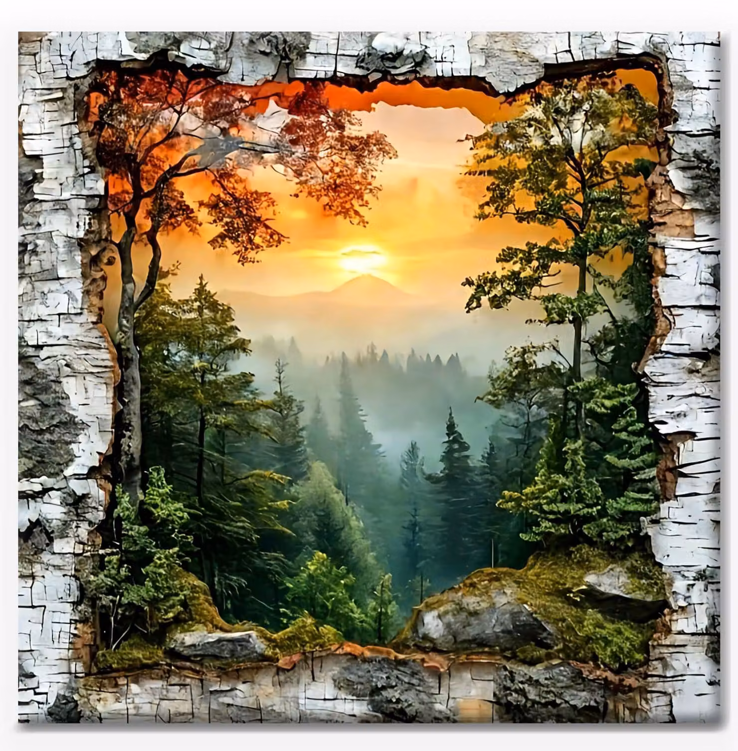 Kit per Diamond Painting, dimensioni 30x40 cm, paesaggio natalizio con abete, da realizzare da soli
