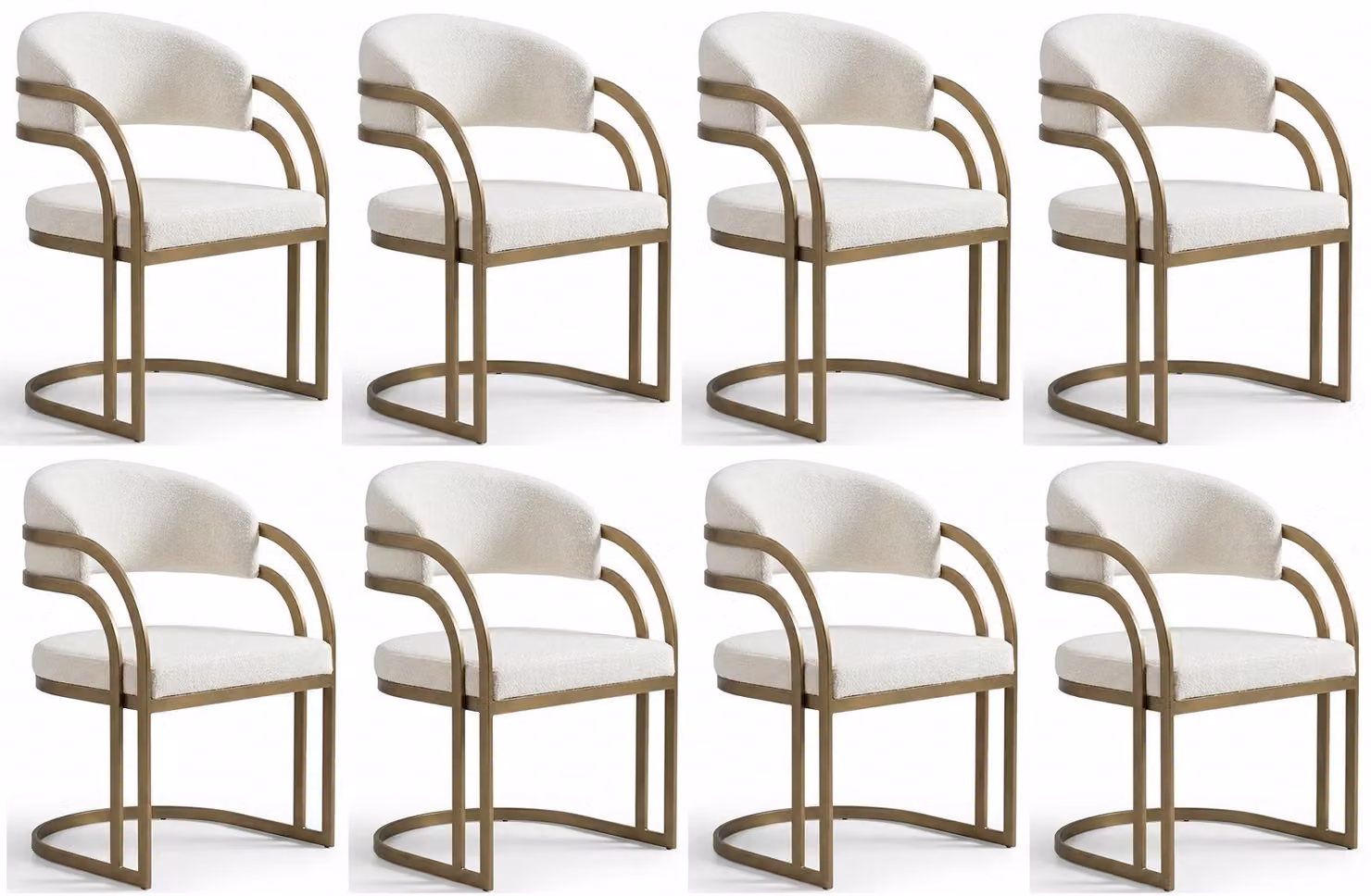 Set di otto sedie color beige: sedie da sala da pranzo e da cucina