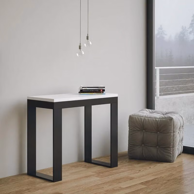 Consolle allungabile Itamoby Tecno Evolution con telaio antracite e piano bianco frassino L/P/H: 90 x 40/300 x 77 cm – 2