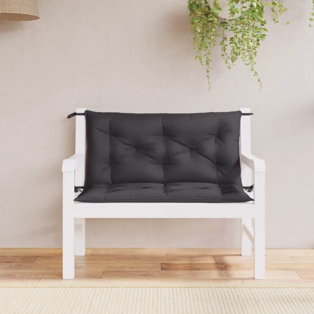 Set di 2 cuscini per panca da giardino vidaXL neri in tessuto Oxford impermeabile e traspirante L 100 cm x P 50 cm x H 7 cm