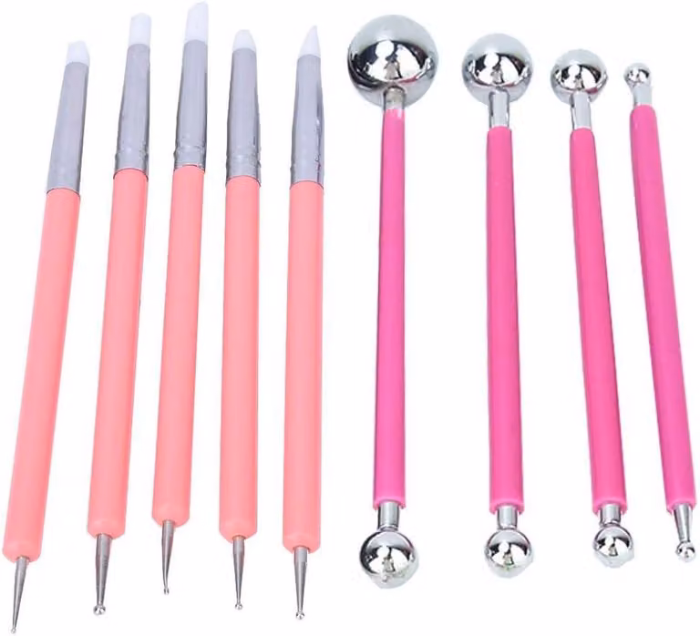 Set di strumenti per la modellazione, composto da 9 pezzi, inclusa una spatola sferica, ideale per la Vetroceramica