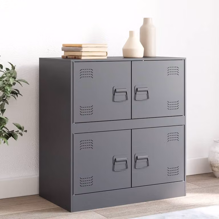 Credenza moderna vidaXL in acciaio antracite opaco L: 67 cm, P: 39 cm, H: 73 cm
