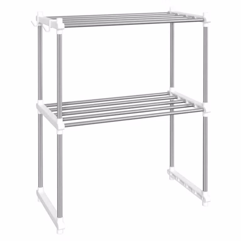 Ripiano per Microonde Bianco 51x27x63 cm in Alluminio