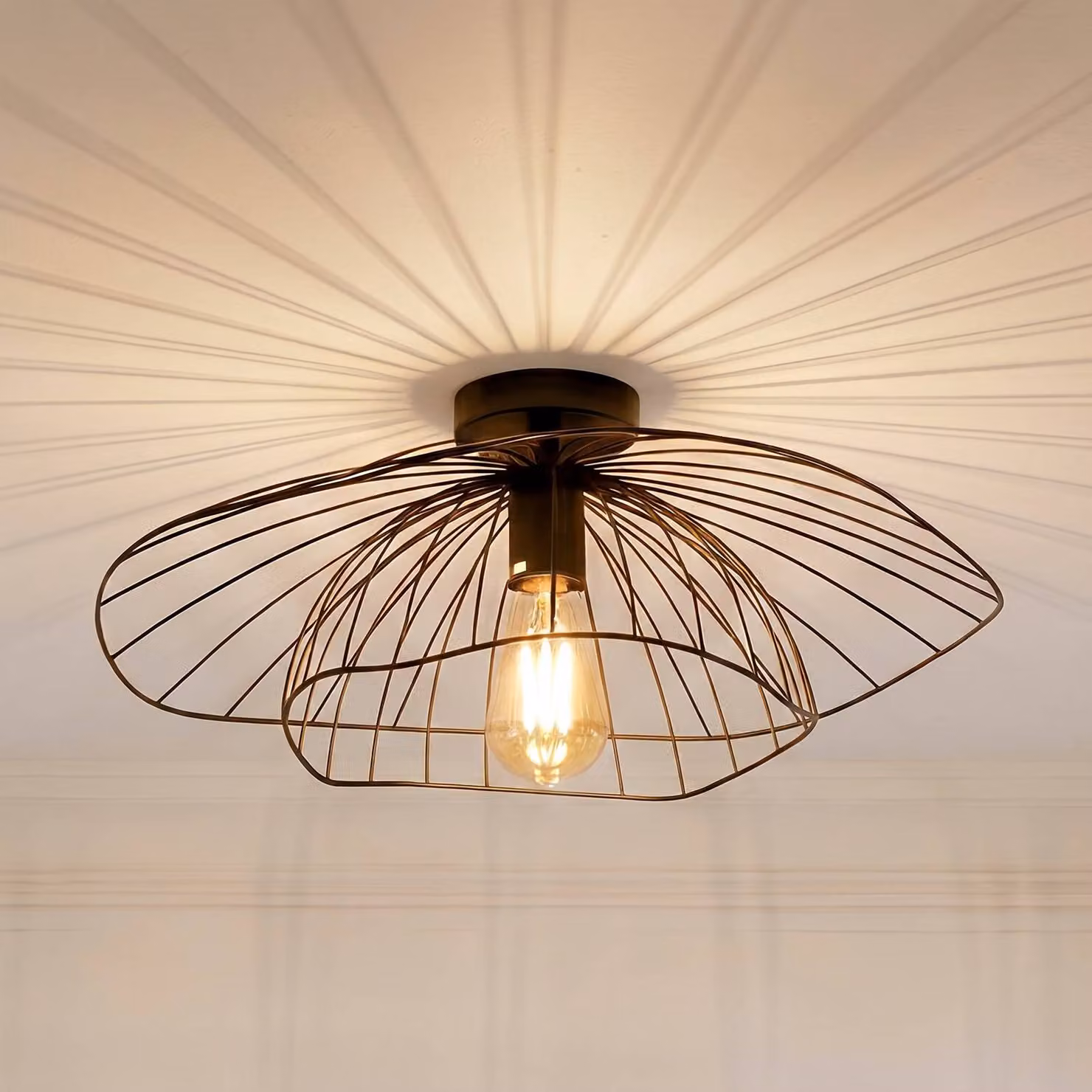 Plafoniera soffitto Mantar Opviq, dimmerabile, Nero, Soggiorno / Sala da pranzo, Metallo, Moderno, Plafoniera