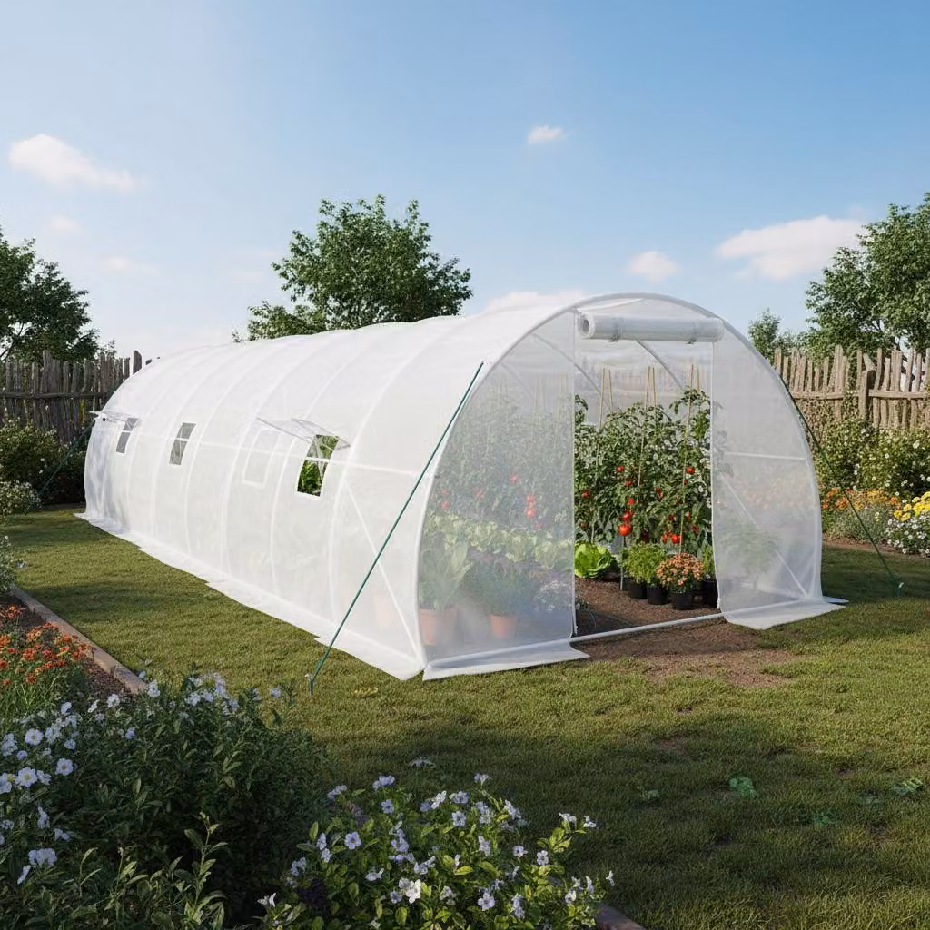 Serra Kas - 10x3x2 metri - Superficie di 30 m² - Struttura in acciaio - Polietilene PE