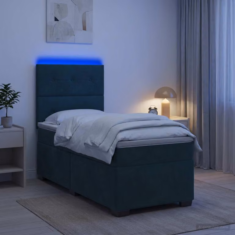 Maison Exclusive - Letto boxspring con materasso verde scuro 100 x 200 cm in velluto