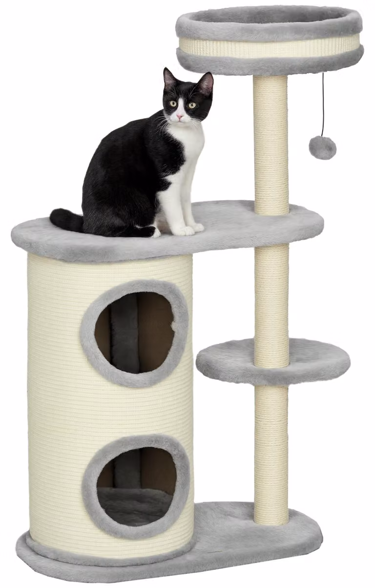 PawHut Tiragraffi, tiragraffi con cilindro, albero da arrampicata, tiragraffi per gatti