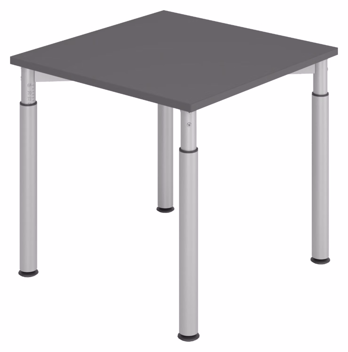 bümö Scrivania Serie-Y - Struttura: argento, dimensioni: 80 x 80 cm, decorazione: grafite