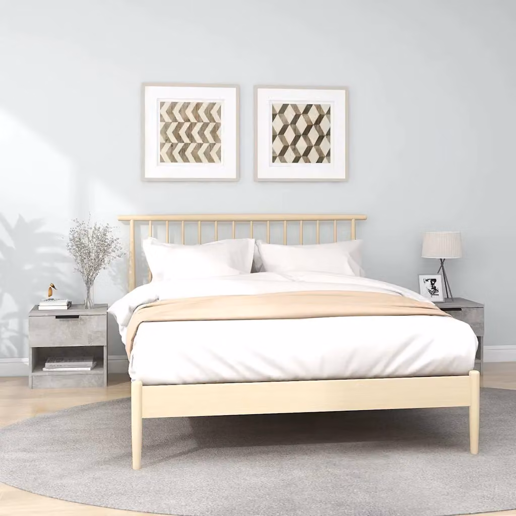 Set di 2 comodini vidaXL in legno ingegnerizzato grigio con cassetti L/P/H: 40 x 39 x 40 cm