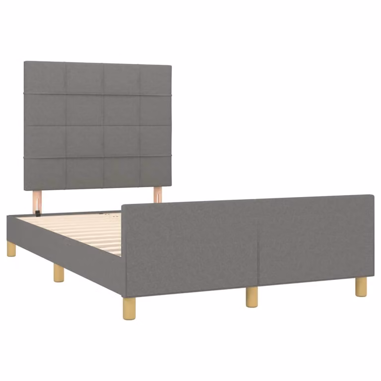 Giroletto senza Materasso Grigio Scuro 120x190 cm in Tessuto