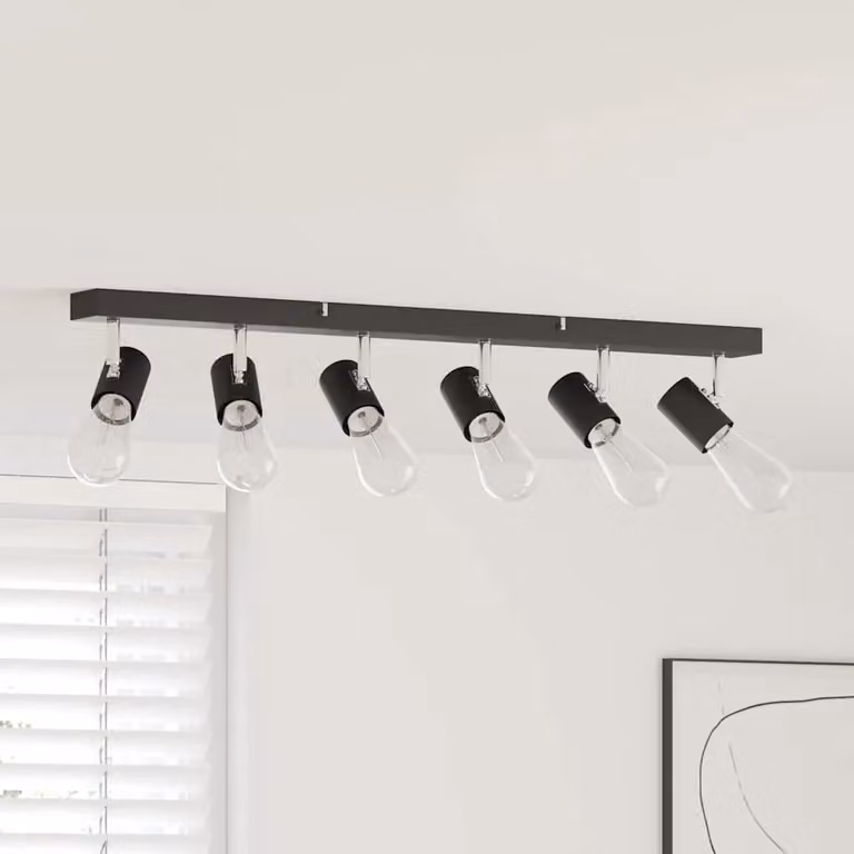 Faretto da soffitto regolabile vidaXL in metallo nero L: 73 cm, P: 6,5 cm, H: 11,5 cm