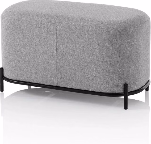 Panca ELLY AQA DESIGN grigio chiaro e nera in tessuto e metallo per la tua zona pranzo moderna
