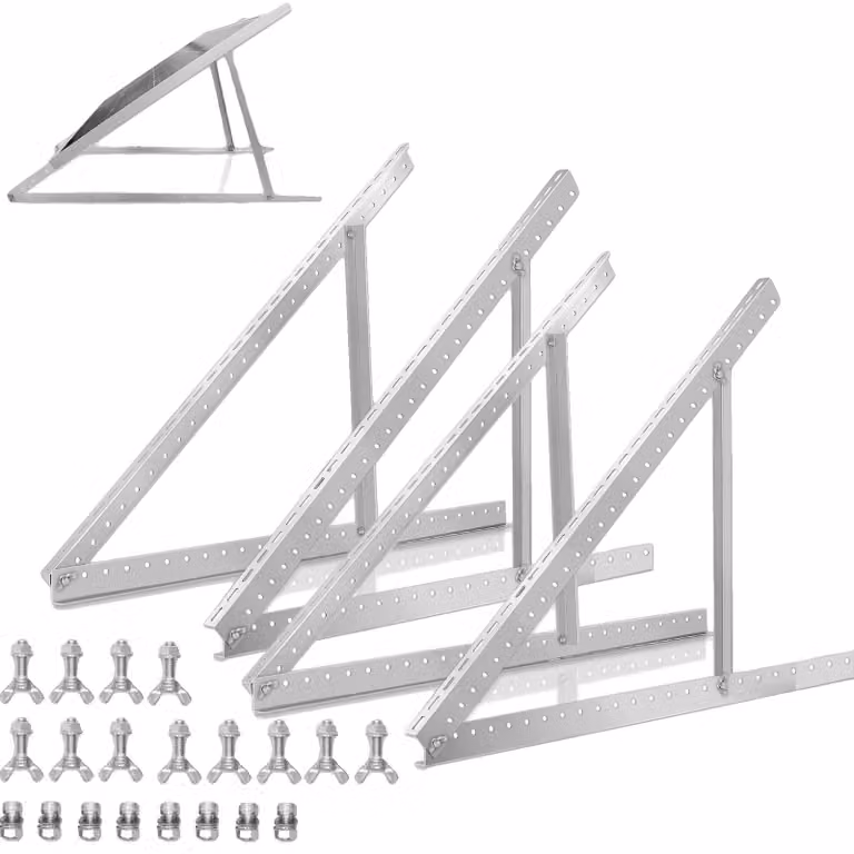 Supporto per l'installazione di pannelli solari, design regolabile, gambe angolate pieghevoli, 2 set