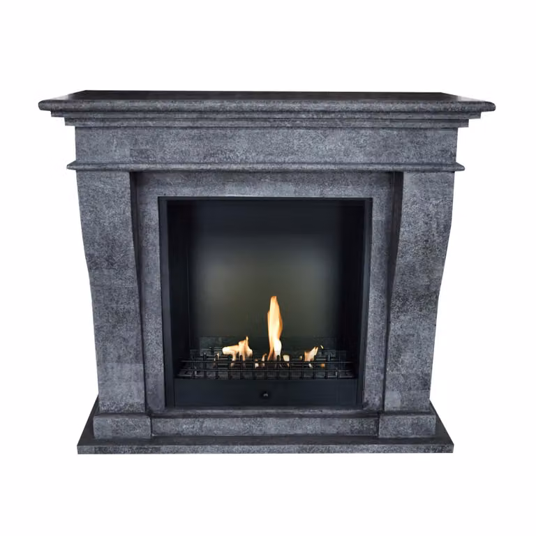 Caminetto a etanolo Xaralyn - Kreta BCL-SBU - pietra naturale nera - riscaldamento a 3 kW - caminetto da incasso incluso - caminetto decorativo
