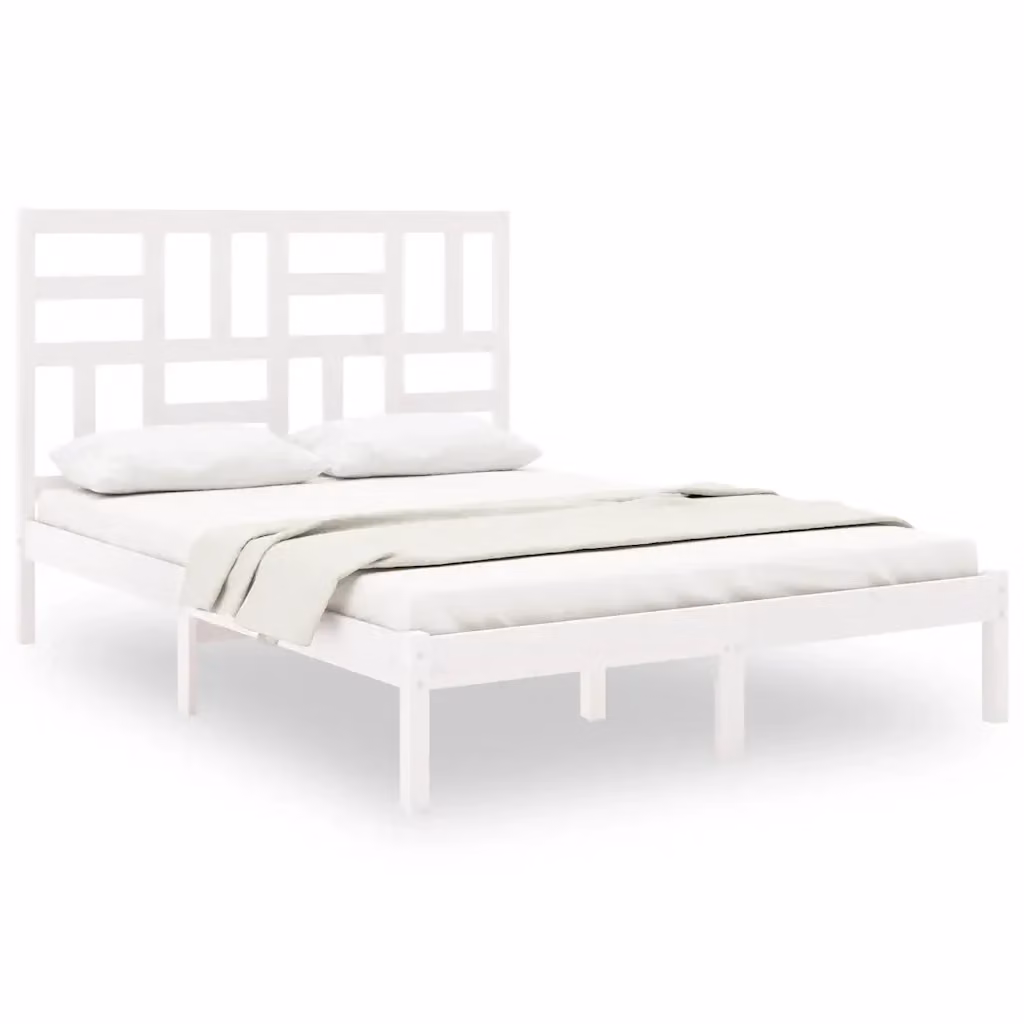 Giroletto vidaXL in legno massello di pino bianco con doghe fisse L/P: 140 x 200 cm – 2