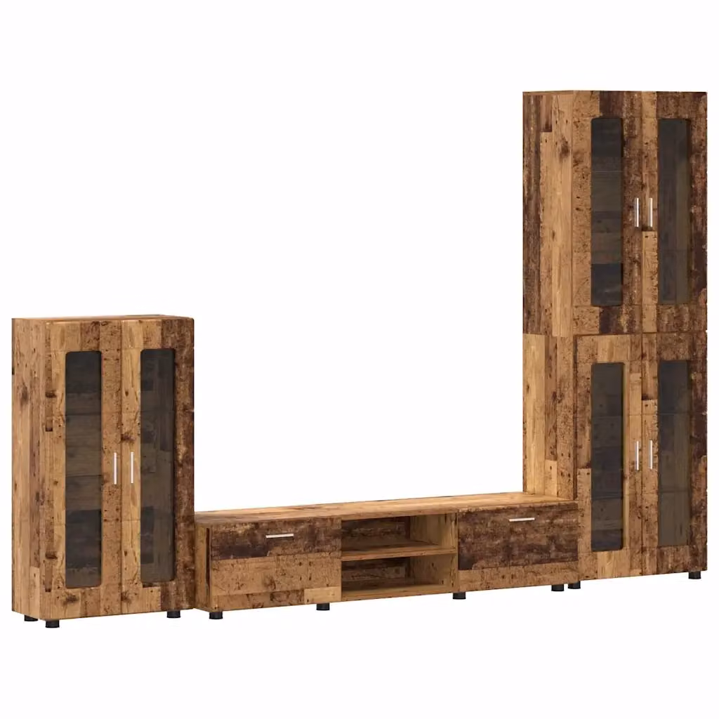 Set mobile TV FLORIN vidaXL in legno vecchio marrone, 3 pezzi – 2