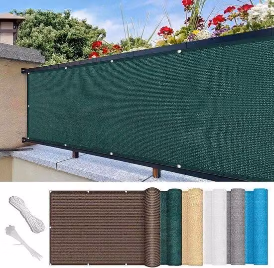 Tenda da balcone - 65x90 cm - Verde scuro - HDPE - Resistente agli strappi