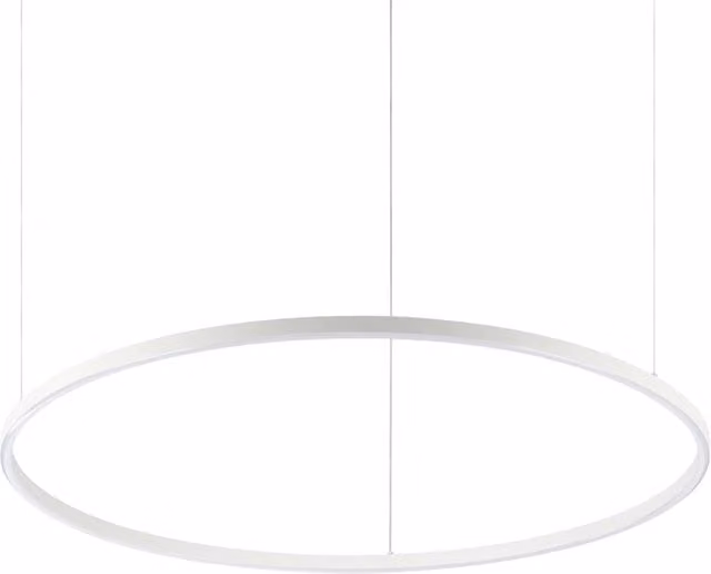 Lampada a sospensione moderna Oracle IDEAL LUX in alluminio e plastica, colore bianco, con LED da 55W, luce calda 3000K, diametro: 90 cm
