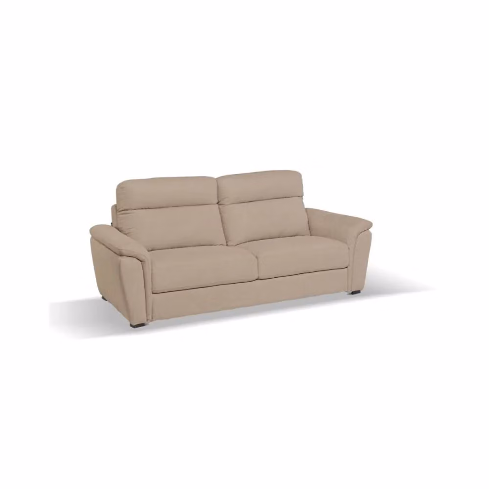 Divano 3 posti Gonzaga in tessuto beige con poggiatesta regolabili e struttura in legno – 2