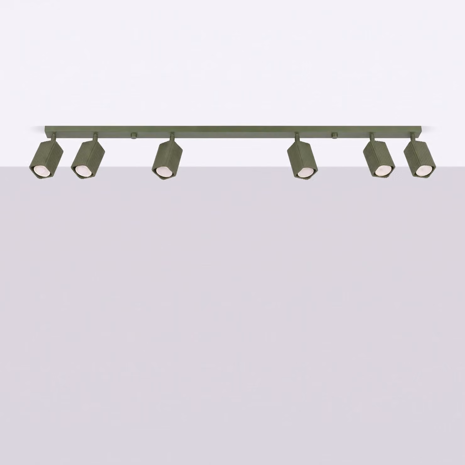 Plafoniera RAYO 6L verde oliva 6xGU10 10W alluminio 16,5x6x117cm Sollux Lighting