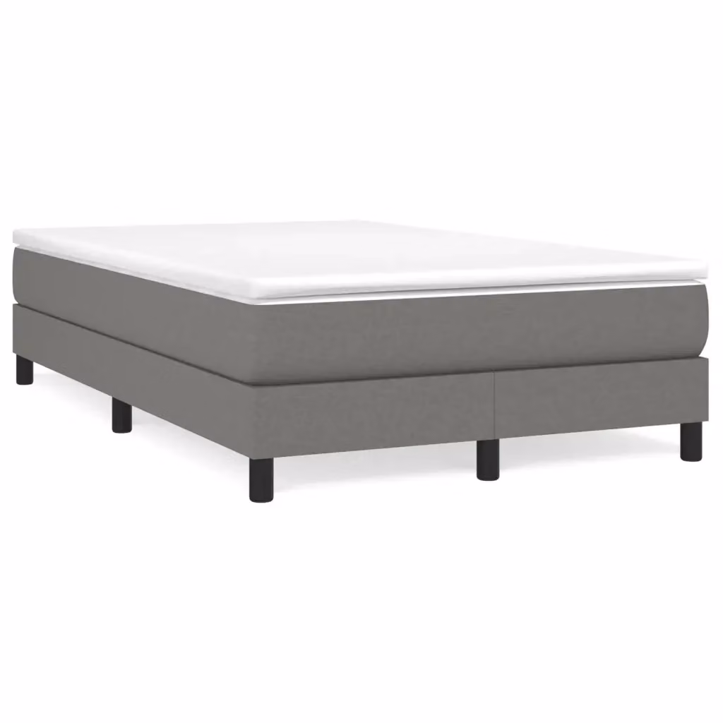 Letto Ibrido vidaXL con Giroletto a Molle e Materasso in Tessuto Grigio e Bianco L 120 x P 200 cm – 2