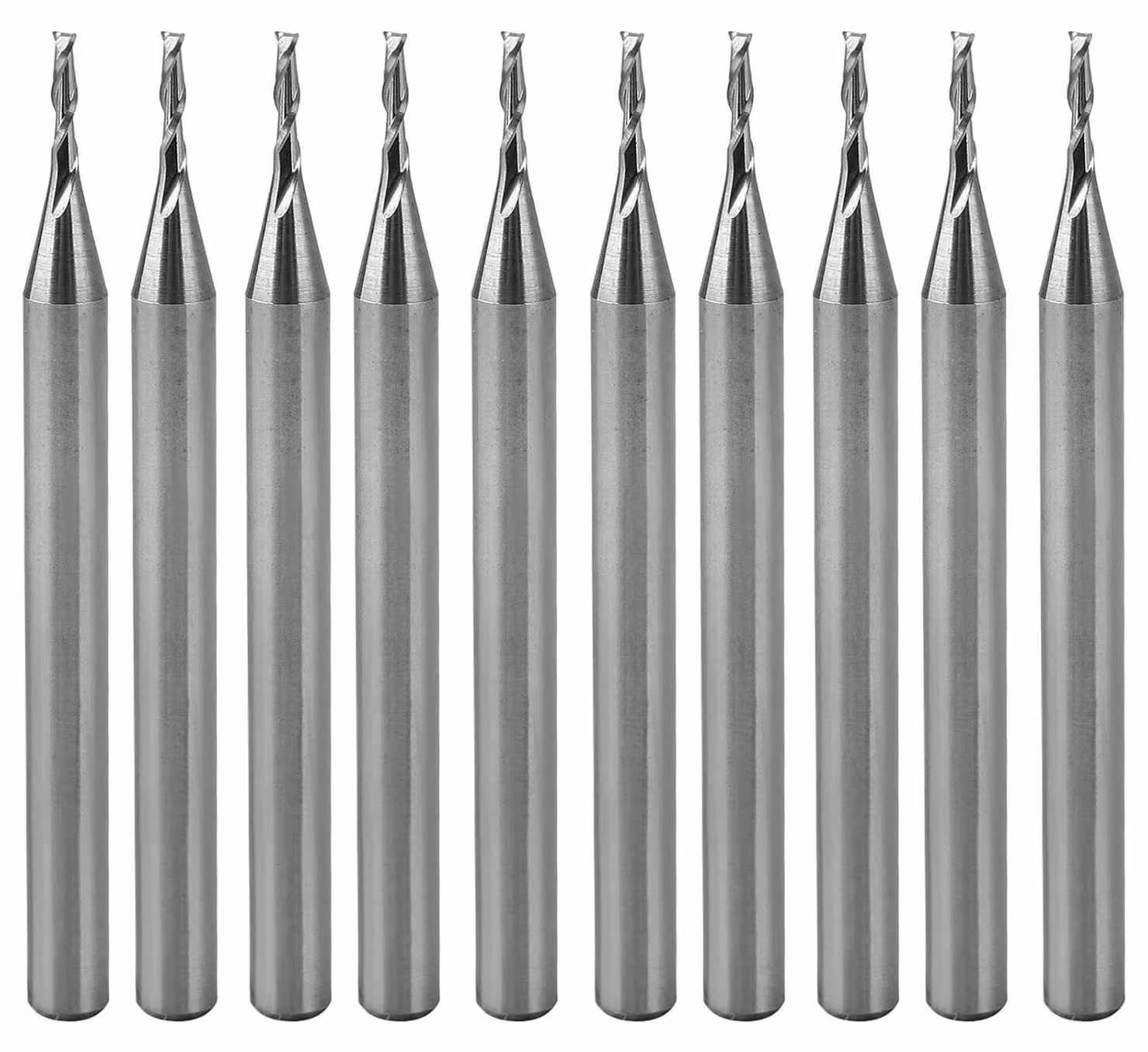 Frese piane in metallo duro, diametro 1/8 di pollice, corpo da 1,0 mm x 4 mm, frese CNC, confezione da 10 pezzi