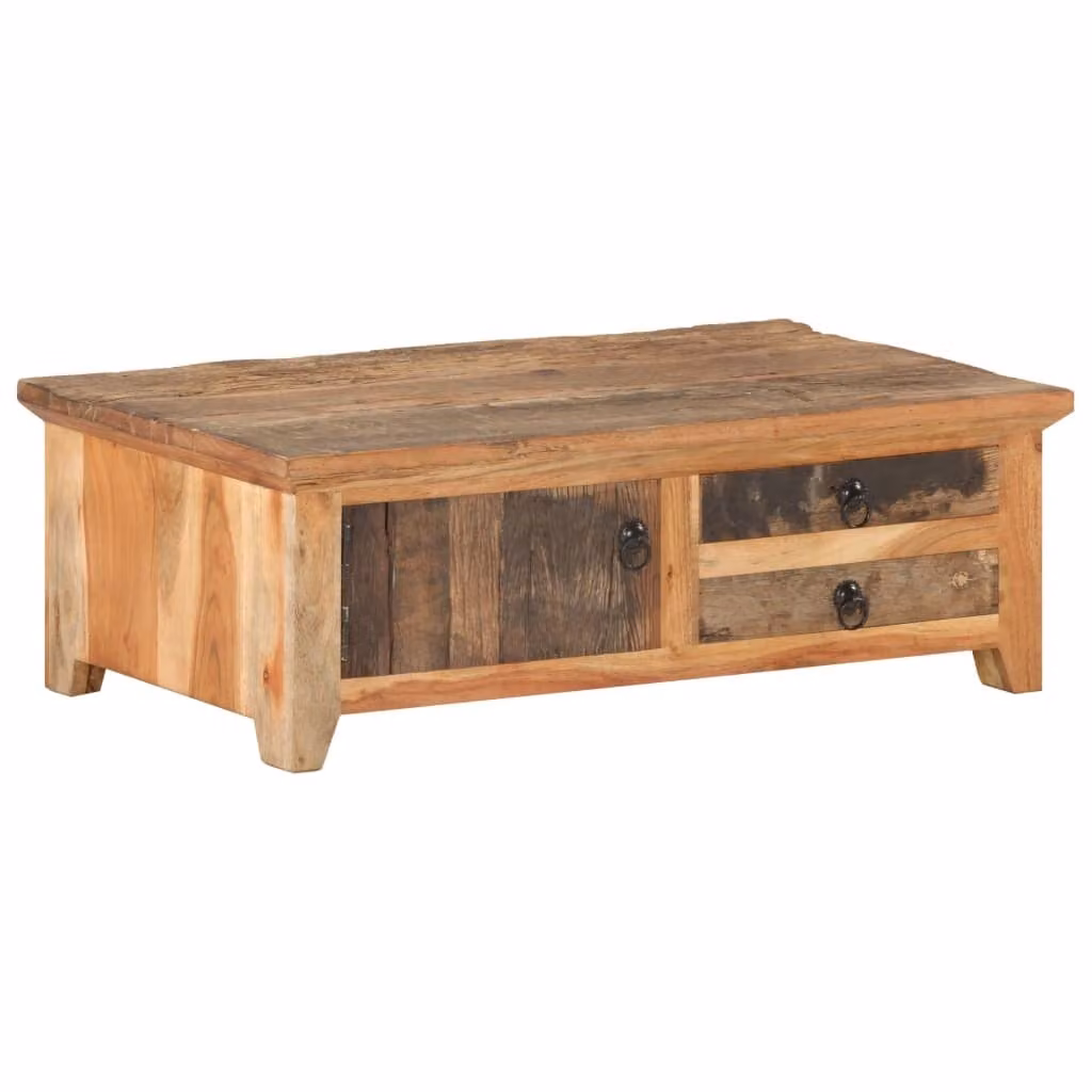 vidaXL Tavolino 90x50x31 cm Legno massiccio riciclato - Tavolino - Tavolini - Tavolino da salotto - Tavolini da salotto