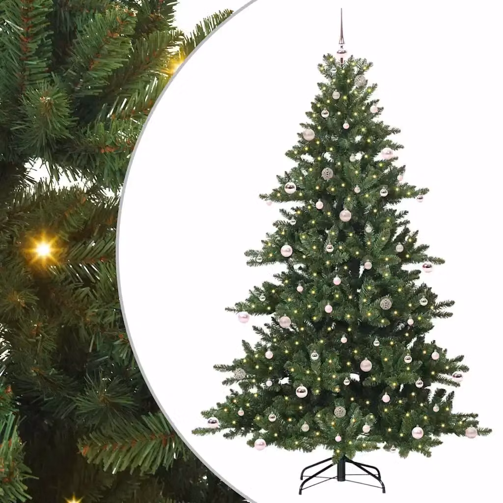 Albero di Natale artificiale verde vidaXL con rami pieghevoli, Altezza: 240 cm – 2