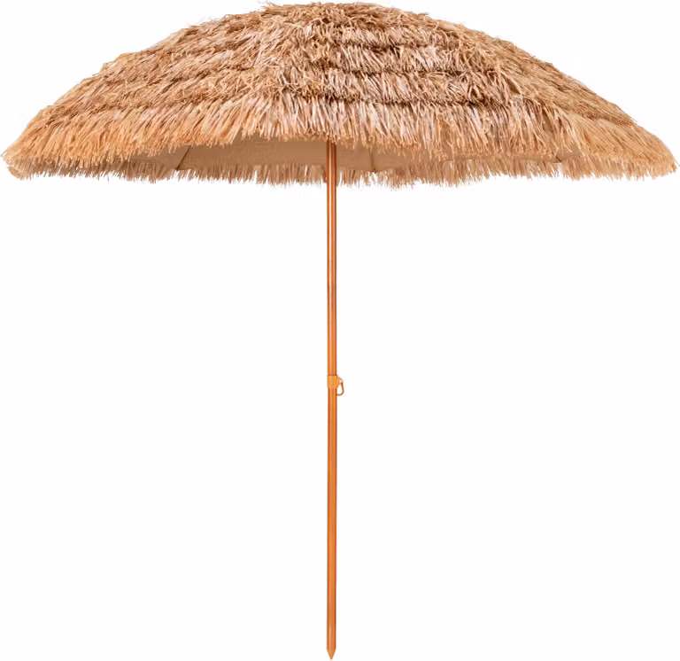 COSTWAY ombrellone Hawaii, Ø205cm ombrellone da spiaggia in plastica, ombrellone da giardino, ombrellone in paglia, ombrellone da mercato, ombrellone da patio
