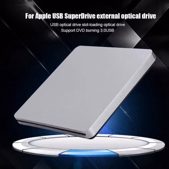 Lettore DVD e CD esterno portatile ad alta velocità con connessione USB 3.0 per Mac e Windows, colore Nero
