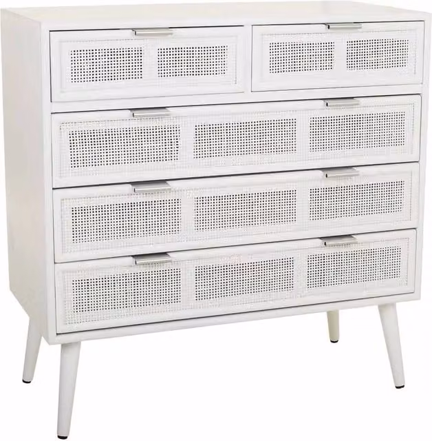 Cassettiera in legno e rete bianca 80x39,5x81h