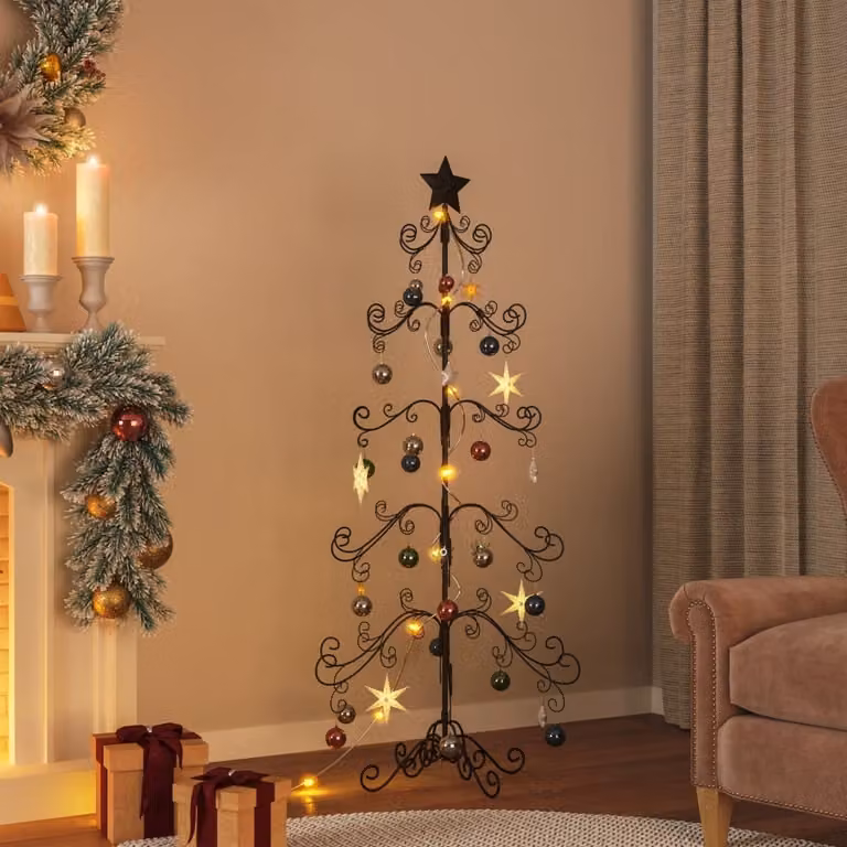 Maison Exclusive - Albero di Natale in metallo per decorazioni Nero 150 cm
