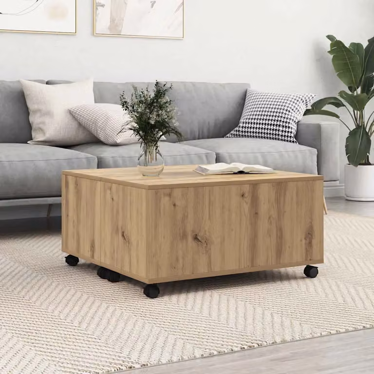vidaXL Tavolino da salotto moderno in rovere marrone, L 75 cm x P 75 cm x H 38 cm