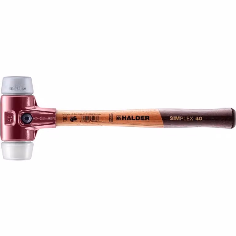 Mazza SIMPLEX soft-face con alloggiamento TE e impugnatura in legno, Ø 40, TPE-mid / superplastica
