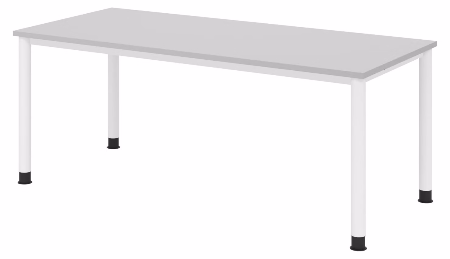 Scrivania bümö Serie H - Finitura: grigio, Dimensioni: 180 x 80 cm, Struttura: bianco