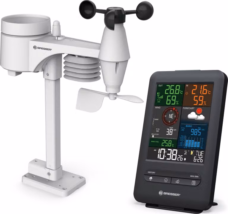 Bresser - 12904 - Stazione meteorologica 5-in-1 con scala Beaufort e display a colori