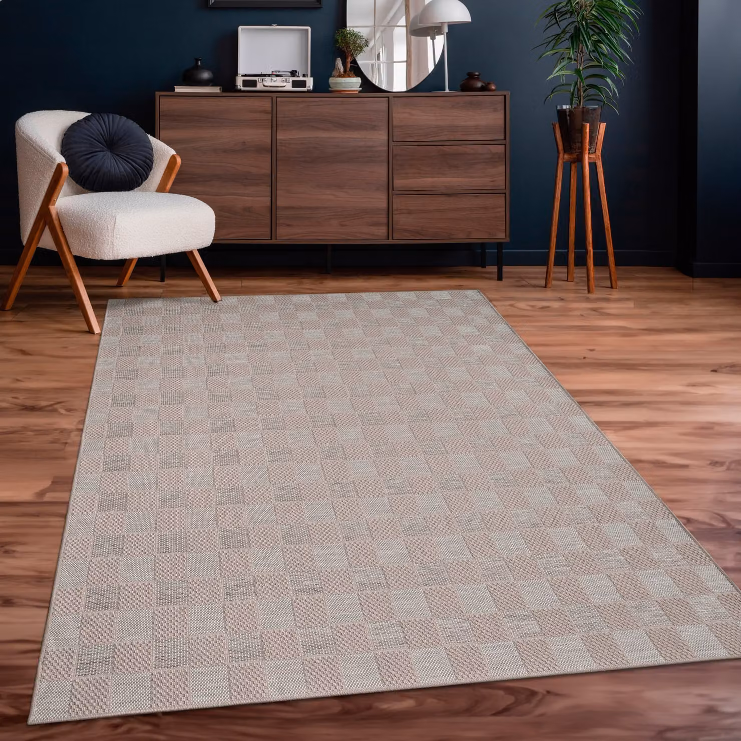 Tappeto Verona beige e bianco per interni ed esterni, stile boho, L: 120 cm x P: 160 cm – 2