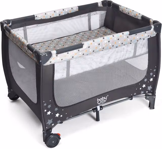 Box portatile pieghevole per bambini Design Mania con 2 ruote, centro attività resistente in grigio L/P/H: 125 x 65 x 76 cm
