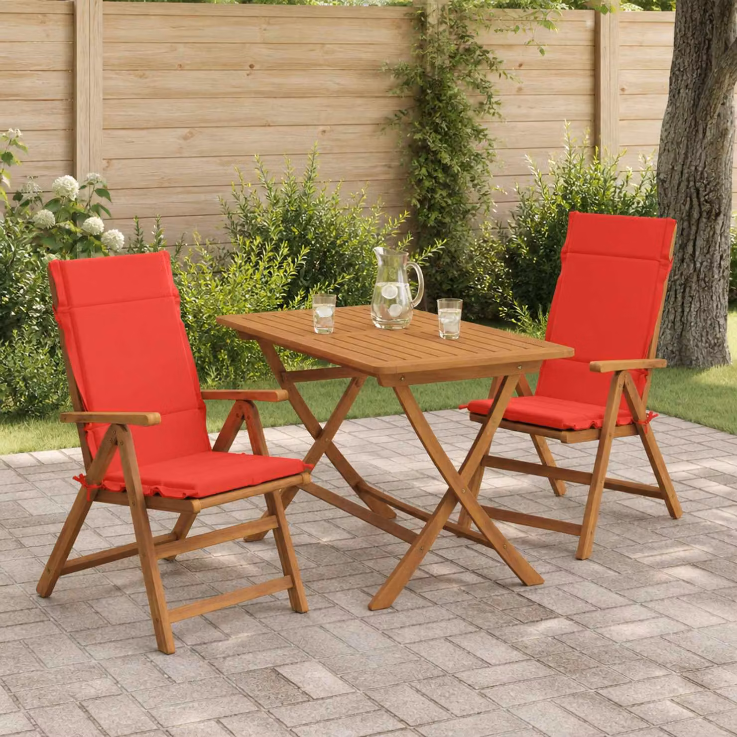 Set di 2 cuscini per sedia alta vidaXL GEMERT in poliestere, colore rosso
