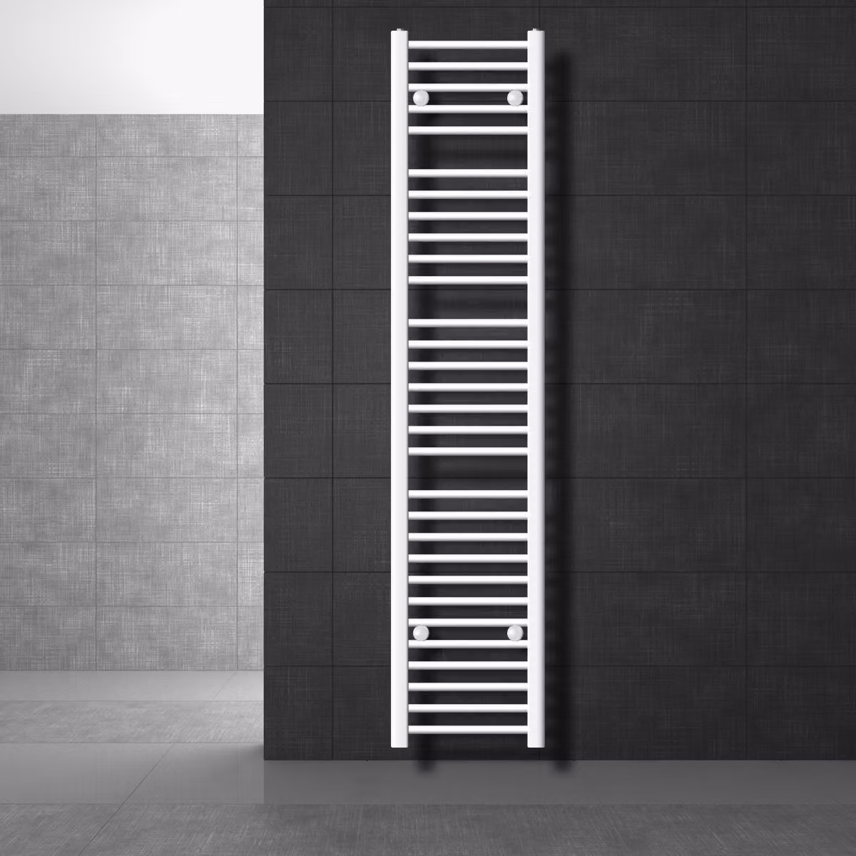 LuxeBath radiatore per bagno Sahara, 300x1800 mm, bianco, diritto con attacco laterale, senza elemento riscaldante