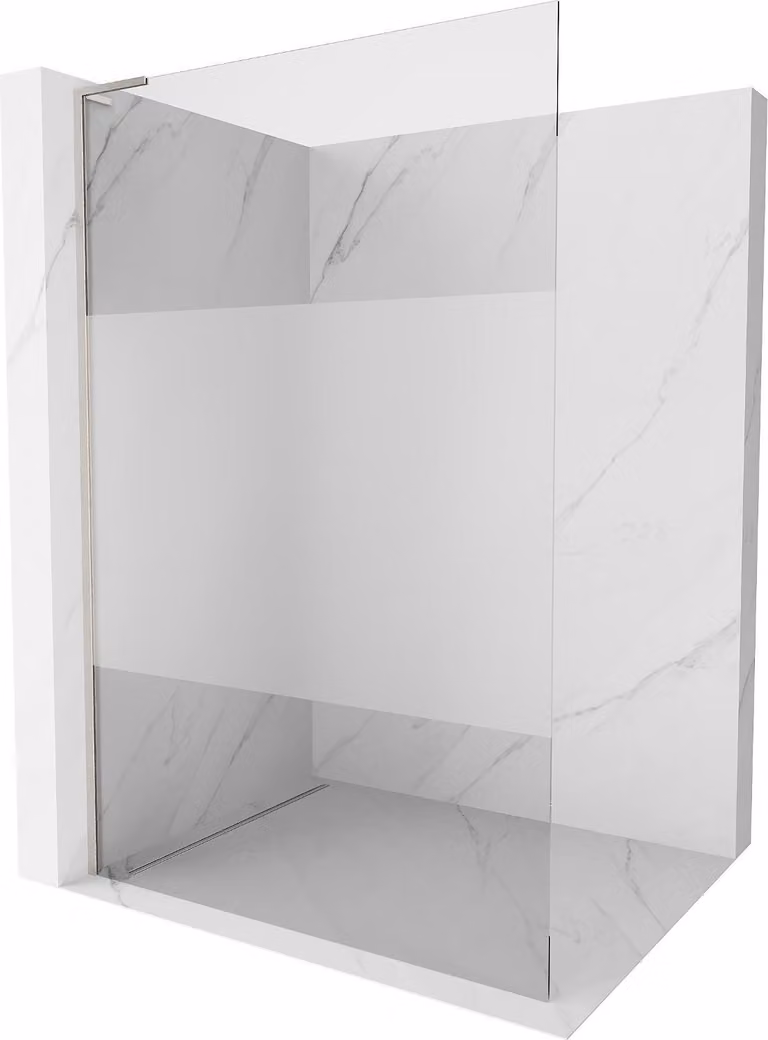 Mexen Kioto L pannello doccia Walk-in 110 x 200 cm, trasparente/brina, nichel spazzolato - 800-110-103-97-35