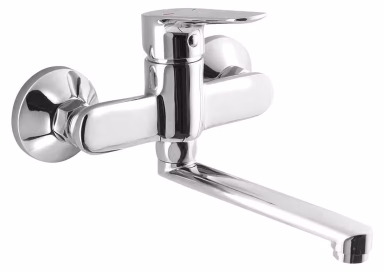 Rubinetto da parete LOTTA, bocca piatta da 160 mm, cromato