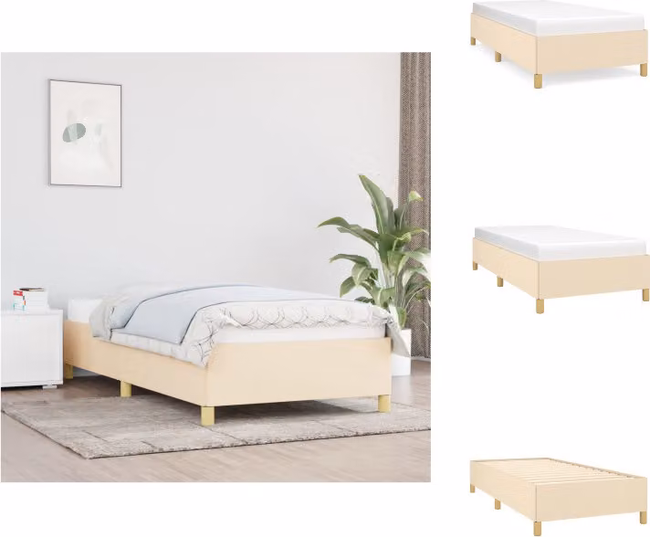 vidaXL Struttura letto crema 90x190 cm in tessuto - Letti e strutture letto