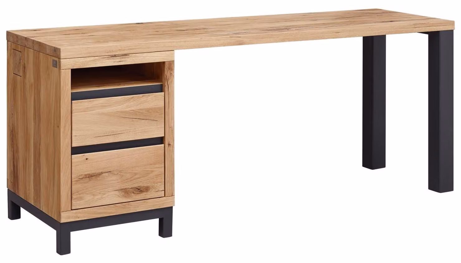 MASSIVMOEBEL24 | scrivania in legno di Quercia Selvatica 150x55x76 quercia naturale oliato VILLANDERS #140