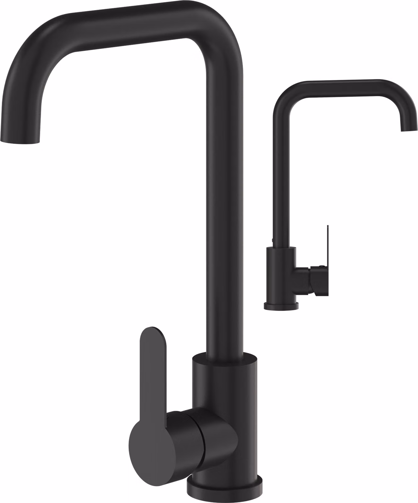 Granitan - Miscelatore cucina - Rubinetto cucina altezza 33 cm - Miscelatore lavello nero - STEEL