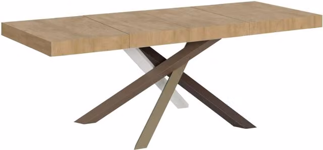 Tavolo allungabile Volta Premium Bs Com in quercia natura e metallo, L: 90 cm, L/P/H: 200 x 460 cm
