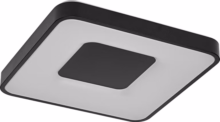 OSRAM Orbis Piana Lampada da soffitto a LED 485 mm, 36 W, 3000 K bianco caldo, Click-DIM, nero, metallo, IP20