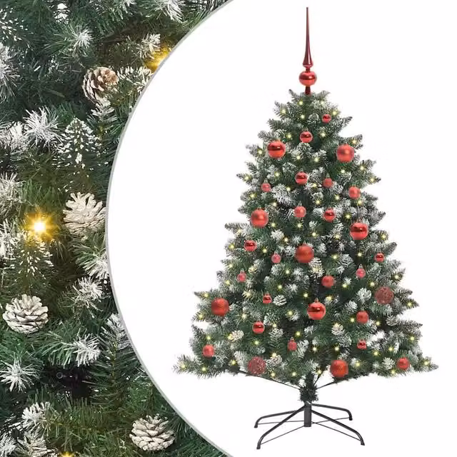 Albero di Natale Artificiale-Albero Natalizio con 150 LED Verde 150 cm 679394