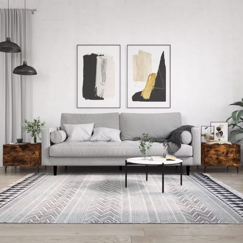 Maison Exclusive - Tavolini da salotto 2 pezzi in rovere affumicato 50x50x40 cm Materiale ligneo